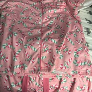 Candy Cane Print Pink Sleepwear Set